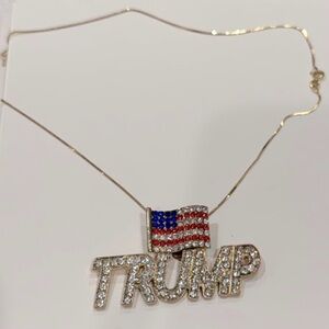 Trump with Flag rhinestone Bling clip